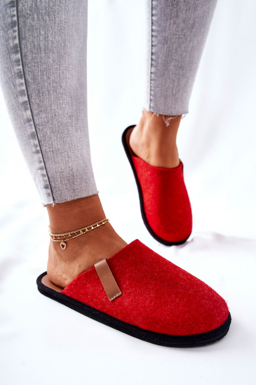Pantofole fatte in casa II267002 colore rosso-marrone
