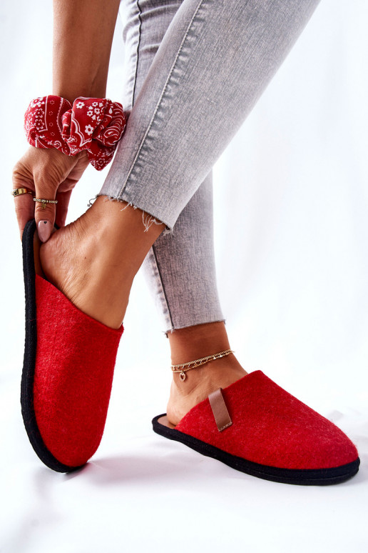 Pantofole fatte in casa II267002 colore rosso-marrone