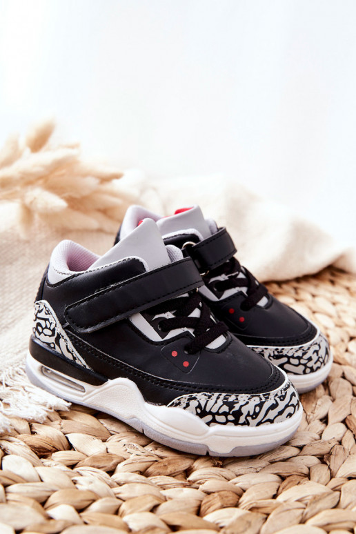 Scarpe da ginnastica per bambini Lino nero e rosso