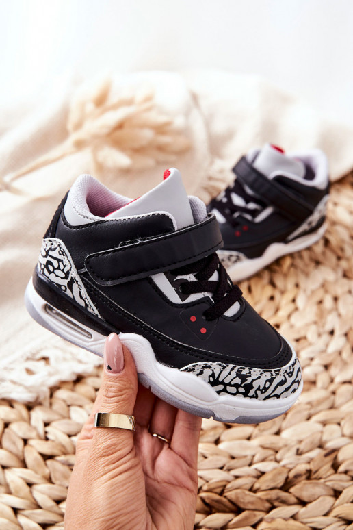 Scarpe da ginnastica per bambini Lino nero e rosso Scarpe da ginnastica per bambini Lino nero e rosso