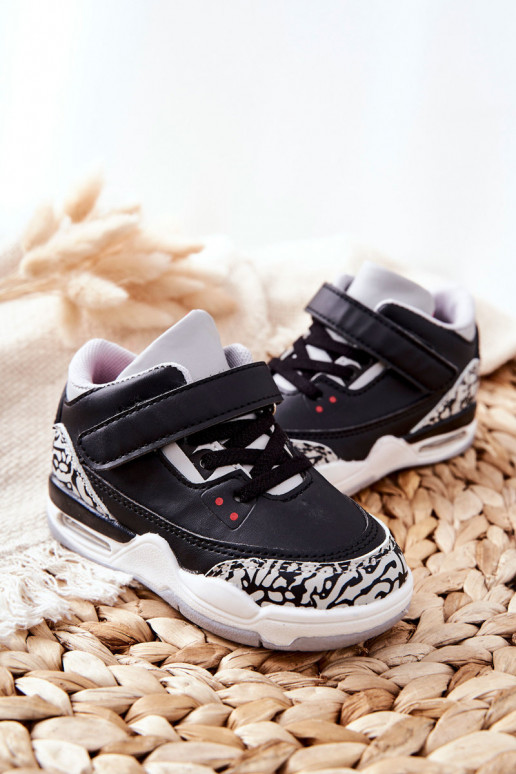 Scarpe da ginnastica per bambini Lino nero e rosso Scarpe da ginnastica per bambini Lino nero e rosso