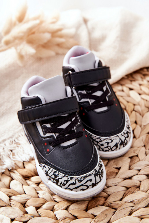 Scarpe da ginnastica per bambini Lino nero e rosso