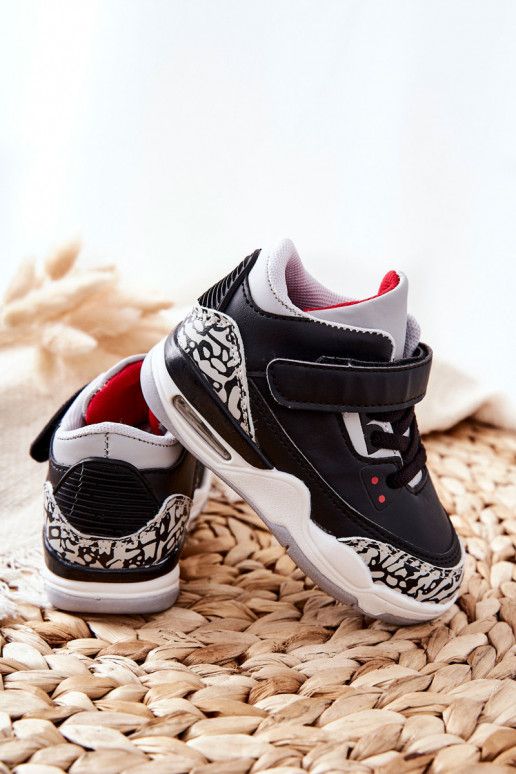Scarpe da ginnastica per bambini Lino nero e rosso