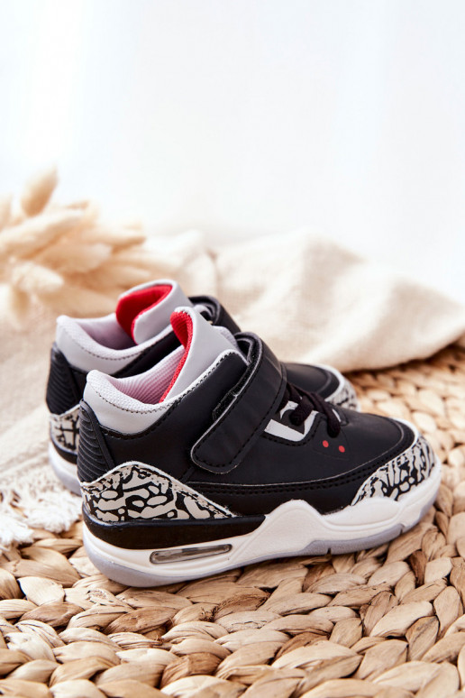 Scarpe da ginnastica per bambini Lino nero e rosso Scarpe da ginnastica per bambini Lino nero e rosso