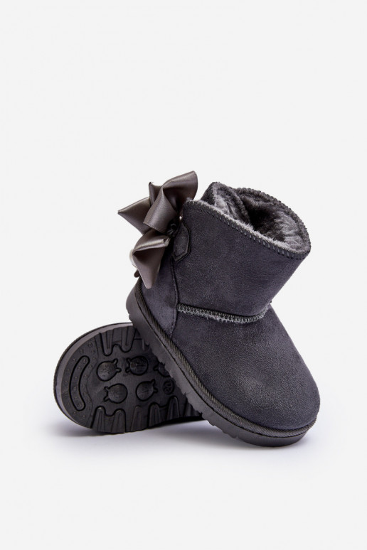 Doposci riscaldati per bambini con nastri in Snowis grigio Doposci riscaldati per bambini con nastri in Snowis grigio