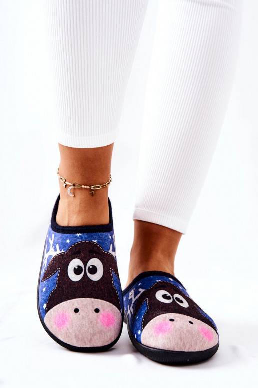 Pantofole riscaldate colore blu Elodie