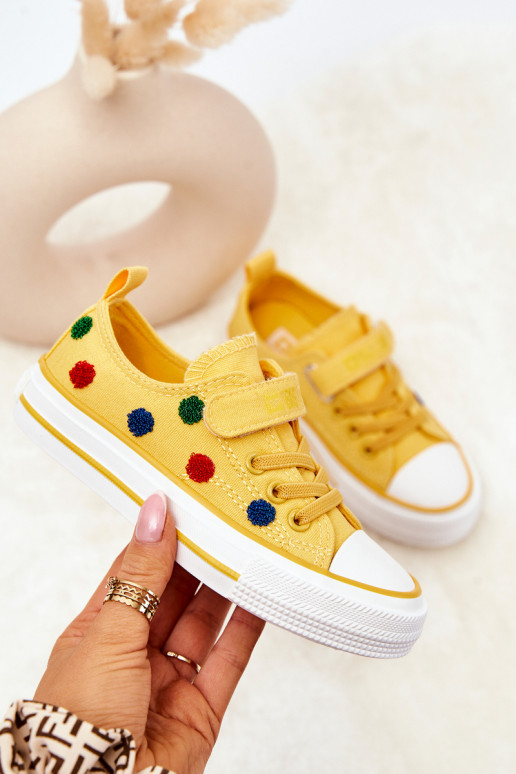 Scarpe casual da bambino con chiusure adesive BIG STAR JJ374056 colore giallo Scarpe casual da bambino con chiusure adesive BIG STAR JJ374056 colore giallo