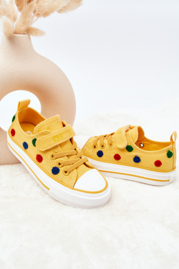 Scarpe casual da bambino con chiusure adesive BIG STAR JJ374056 colore giallo 2