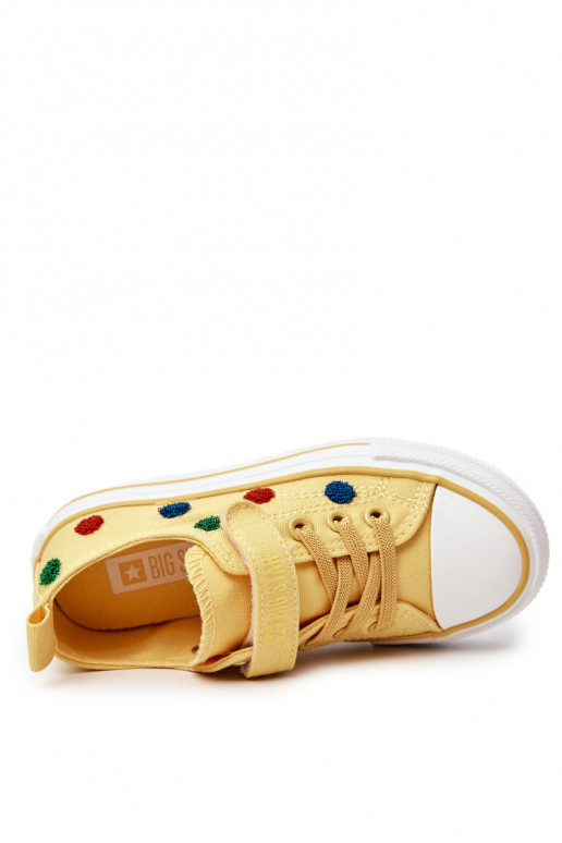 Scarpe casual da bambino con chiusure adesive BIG STAR JJ374056 colore giallo