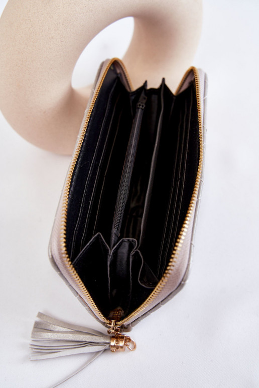 Portafoglio grande cucito Argento Jeffrey Portafoglio grande cucito Argento Jeffrey