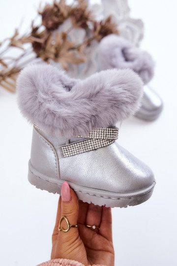Doposci per bambini con occhi scintillanti in colore argento Hollee