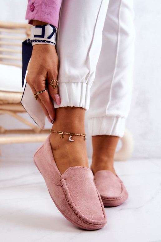 Mocassini in camoscio colore rosa Morreno