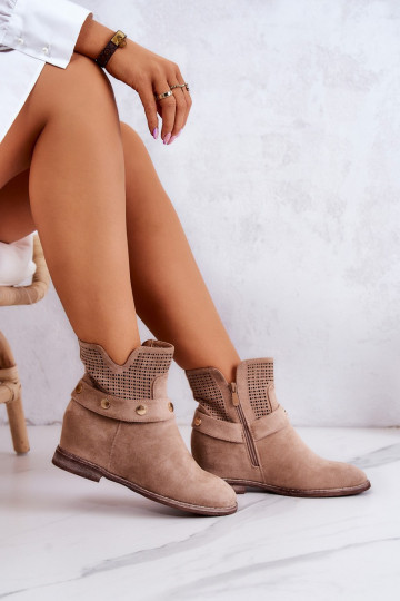 con elementi traforati Stivali beige Royale 2
