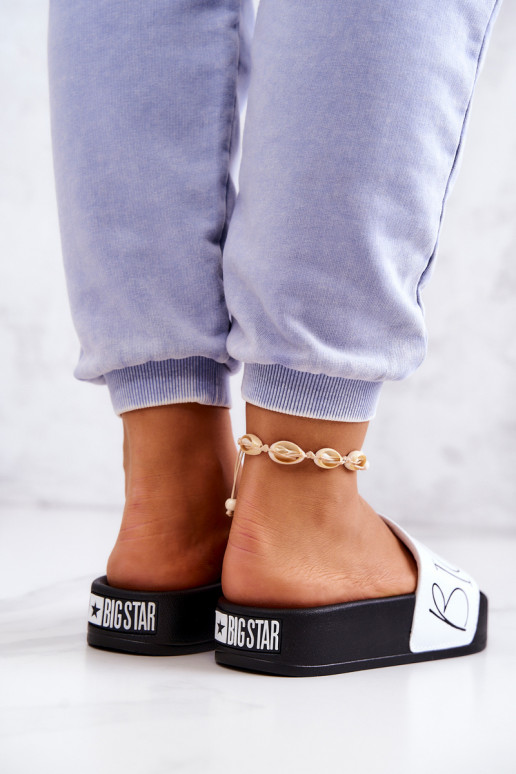 Pantofole da donna in gomma Big Star JJ274A275 Bianco e nero Pantofole da donna in gomma Big Star JJ274A275 Bianco e nero