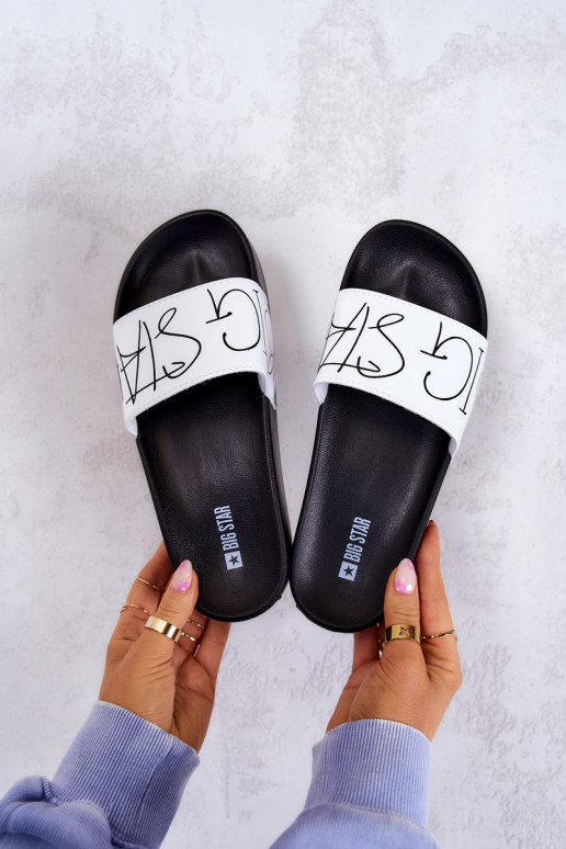Pantofole da donna in gomma Big Star JJ274A275 Bianco e nero