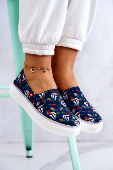 Sneakers Slip On Memory Foam Big Star JJ276016 blu scuro