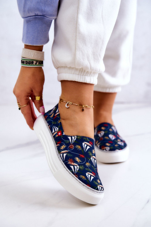 Sneakers Slip On Memory Foam Big Star JJ276016 blu scuro