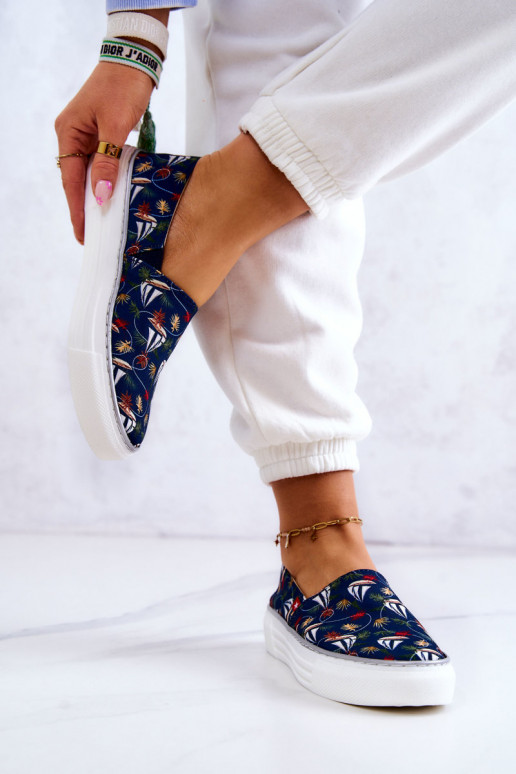 Sneakers Slip On Memory Foam Big Star JJ276016 blu scuro