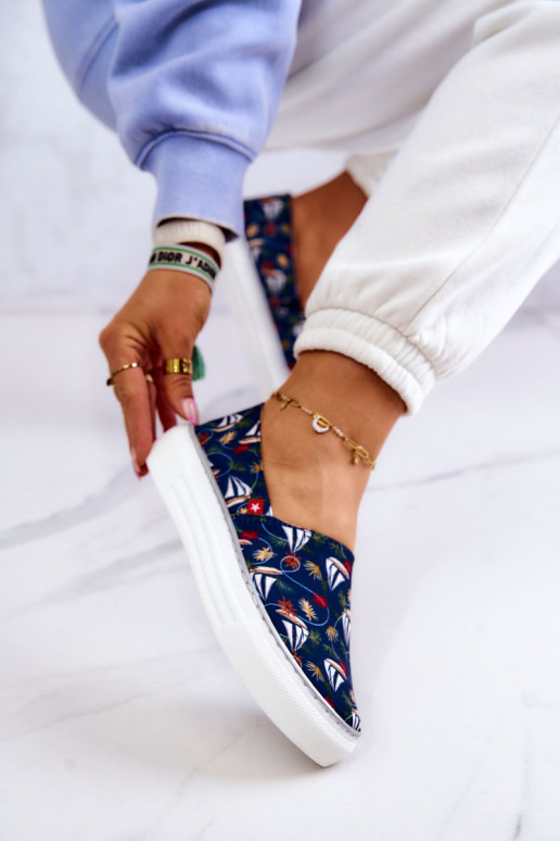 Sneakers Slip On Memory Foam Big Star JJ276016 blu scuro