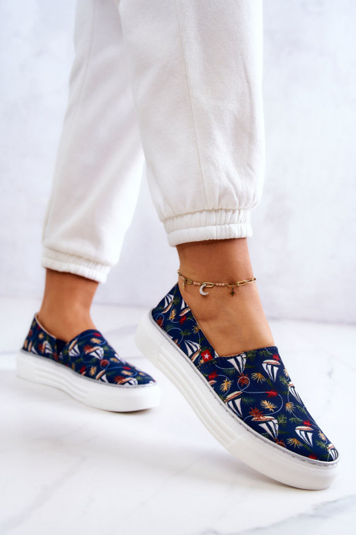 Sneakers Slip On Memory Foam Big Star JJ276016 blu scuro