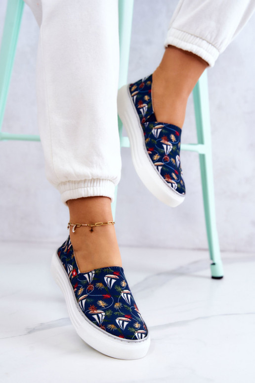 Sneakers Slip On Memory Foam Big Star JJ276016 blu scuro