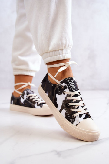 scarpe per il tempo libero in tessuto con motivo mimetico BIG STAR JJ274237 Bianco-grigio
