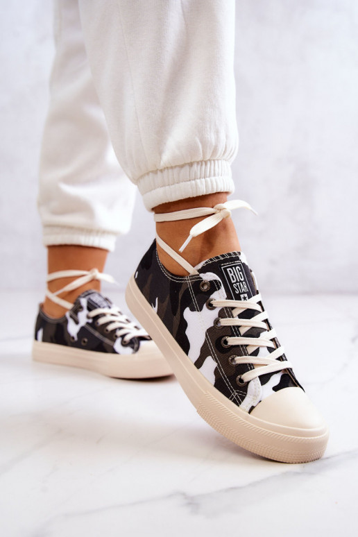 scarpe per il tempo libero in tessuto con motivo mimetico BIG STAR JJ274237 Bianco-grigio