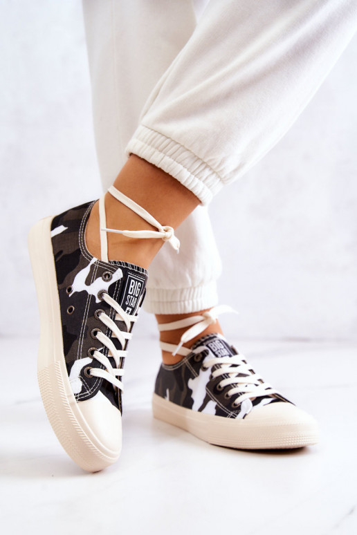 scarpe per il tempo libero in tessuto con motivo mimetico BIG STAR JJ274237 Bianco-grigio