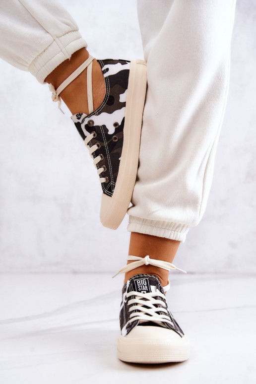 scarpe per il tempo libero in tessuto con motivo mimetico BIG STAR JJ274237 Bianco-grigio