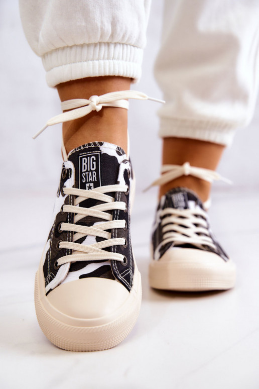 scarpe per il tempo libero in tessuto con motivo mimetico BIG STAR JJ274237 Bianco-grigio