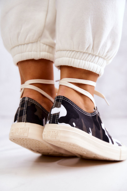 scarpe per il tempo libero in tessuto con motivo mimetico BIG STAR JJ274237 Bianco-grigio