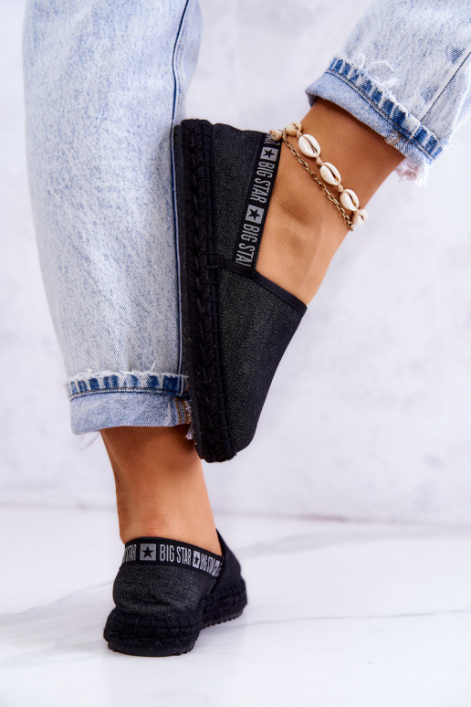 Espadrillas in tessuto del modello resistente Big Star JJ274878 in nero Espadrillas in tessuto del modello resistente Big Star JJ274878 in nero