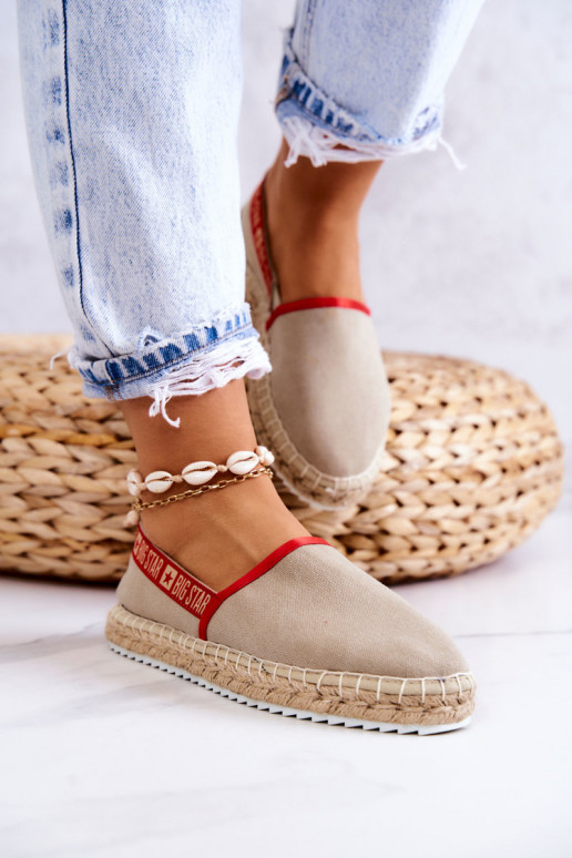 Espadrillas in tessuto del resistente modello Big Star JJ274879 beige Espadrillas in tessuto del resistente modello Big Star JJ274879 beige