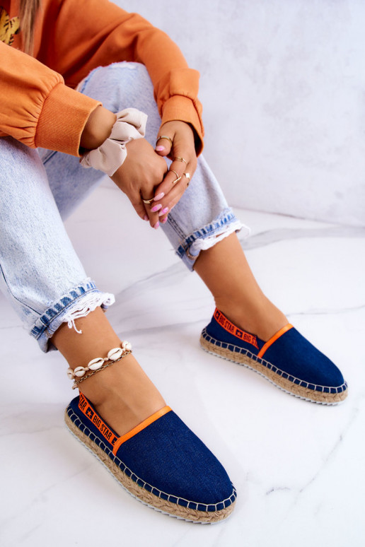Espadrillas in tessuto dall'audace modello Big Star JJ274877 blu scuro
