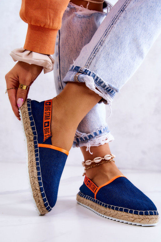 Espadrillas in tessuto dall'audace modello Big Star JJ274877 blu scuro Espadrillas in tessuto dall'audace modello Big Star JJ274877 blu scuro