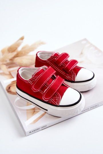 Scarpe casual per bambini con chiusure adesive in rosso Bernie 2