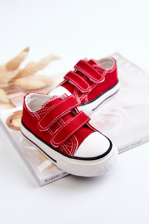 Scarpe casual per bambini con chiusure adesive in rosso Bernie
