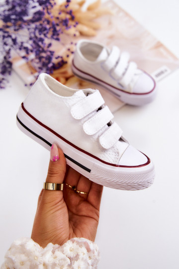 Scarpe casual per bambini con chiusure adesive in Bernie bianco