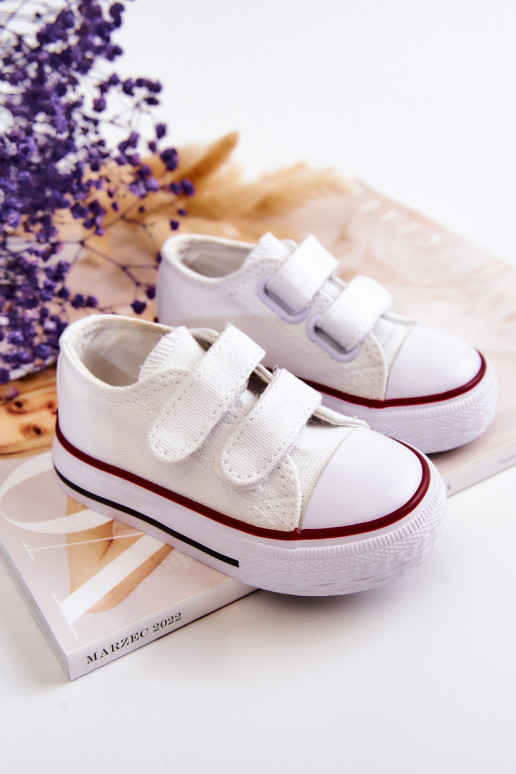 Scarpe casual per bambini con chiusure adesive in Bernie bianco