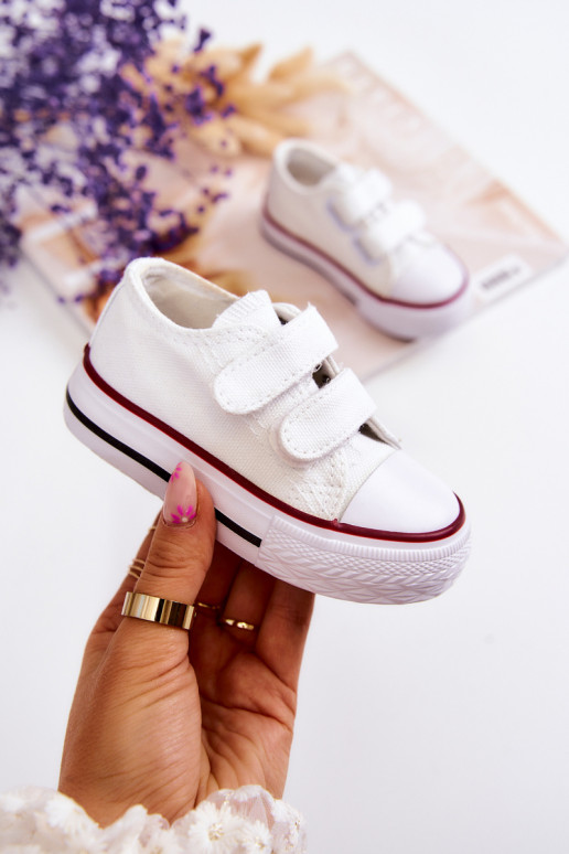 Scarpe casual per bambini con chiusure adesive in Bernie bianco