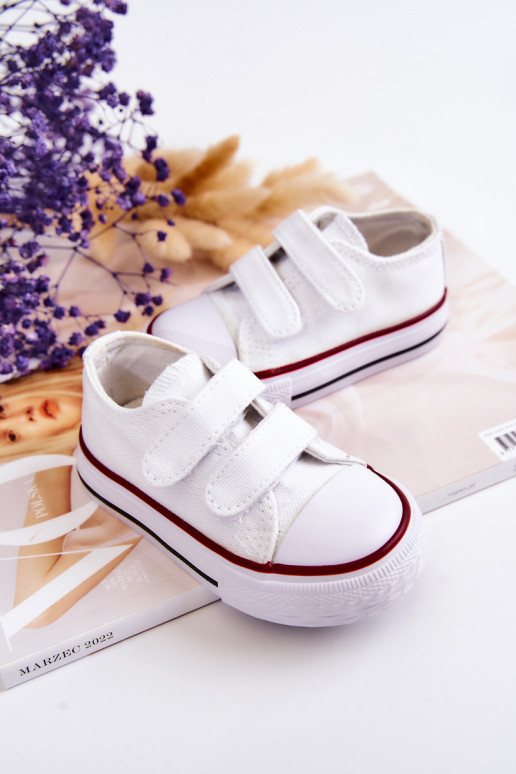 Scarpe casual per bambini con chiusure adesive in Bernie bianco