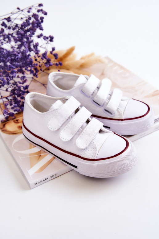 Scarpe casual per bambini con chiusure adesive in Bernie bianco