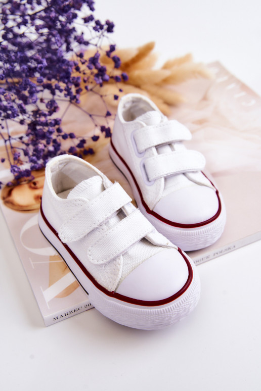 Scarpe casual per bambini con chiusure adesive in Bernie bianco