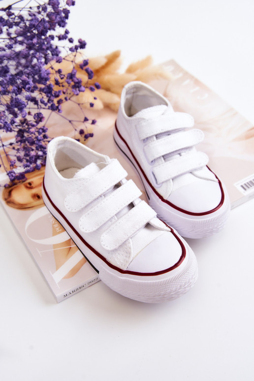Scarpe casual per bambini con chiusure adesive in Bernie bianco