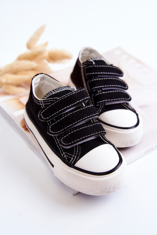 Scarpe casual per bambini con chiusure adesive in Bernie nero
