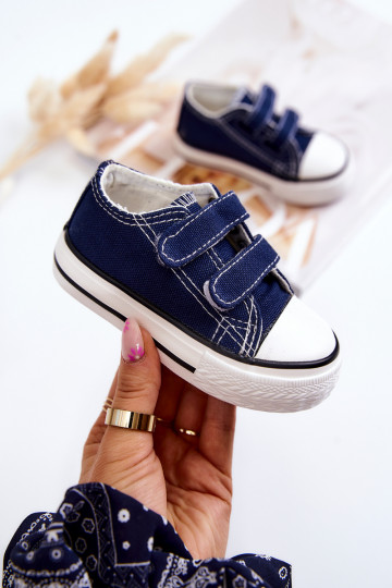 Bernie Scarpe casual per bambini con chiusure adesive in blu marino