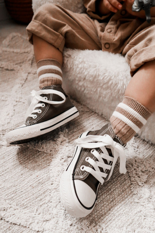 Scarpe per il tempo libero per bambini con suola in colore kaki Filemon