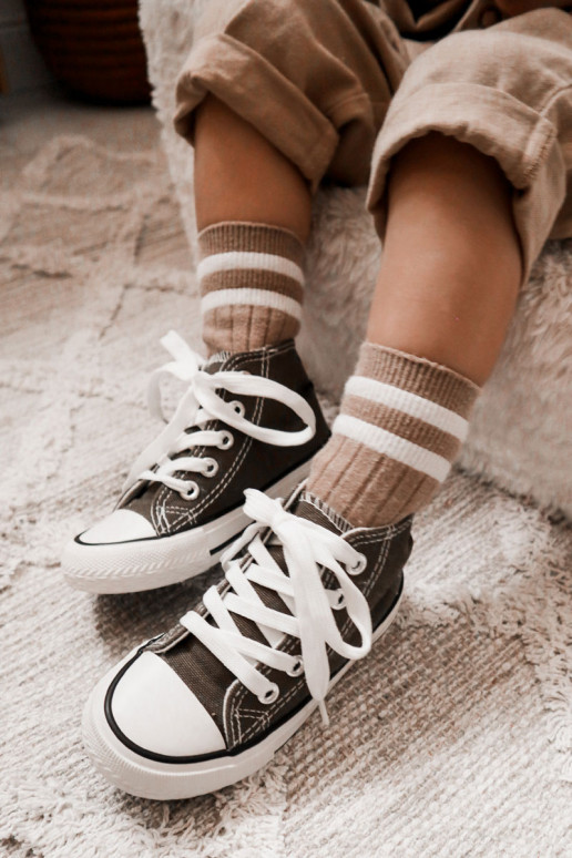 Scarpe per il tempo libero per bambini con suola in colore kaki Filemon