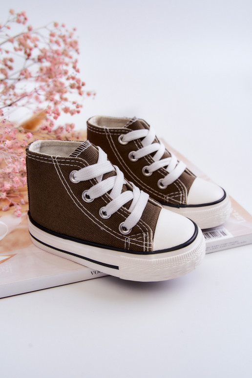 Scarpe per il tempo libero per bambini con suola in colore kaki Filemon