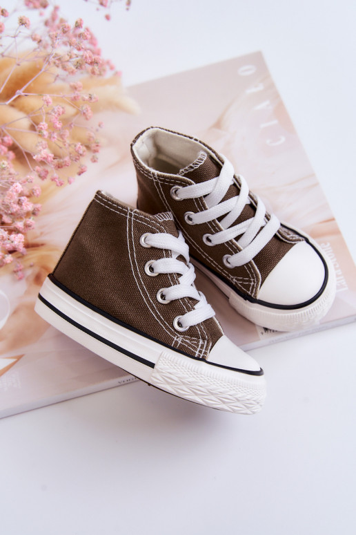 Scarpe per il tempo libero per bambini con suola in colore kaki Filemon